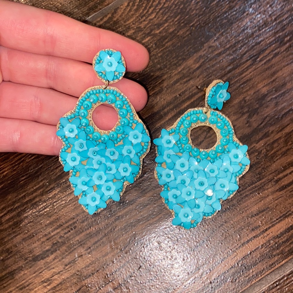 Blue Statement Earrings